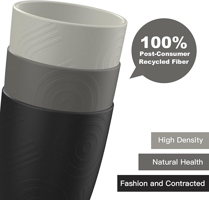 Homienly Glasses Drinking Set 12 OZ Wheat Straw cups- Reusable Drinking Vessel,Dishwasher Safe Cups for Kitchen-Grey Stone