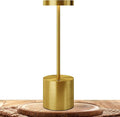 TBBGA LED Cordless Table Lamps, Portable Rechargeable Battery Operated Lamp, Modern Metal 3 Level Dimmable Indoor and Outdoor Cordless Lamp,Desk Lamp for/Restaurant/Bar/Cafe/Bedroom. (Gold)