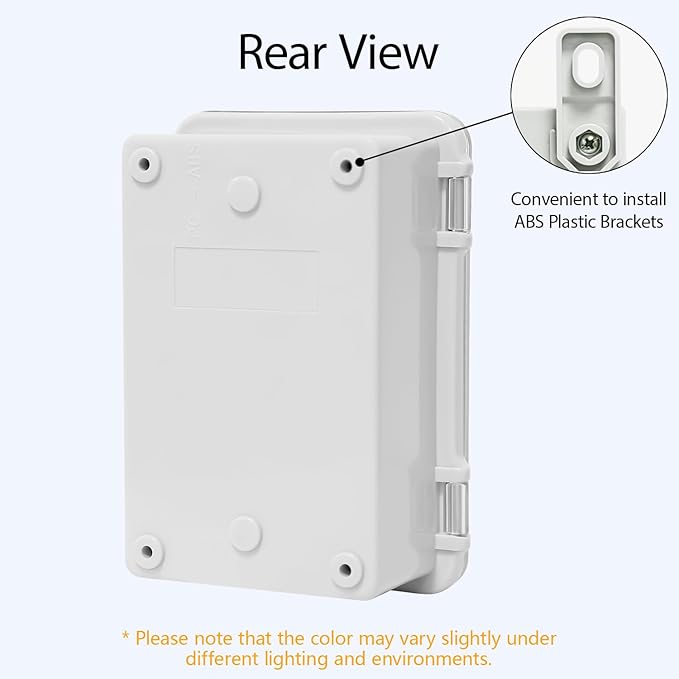 ABS Plastic Dustproof Waterproof IP65 Junction Box Hinged Shell Universal Electrical Project Enclosure Gray, with PC Transparent Clear Cover 5.9 x 3.9 x 2.8inch(150 x100 x70mm)