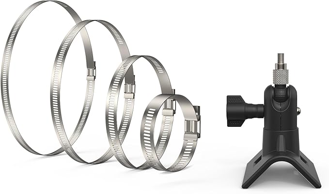 Holicfun No-Drill Outdoor Security Camera Pole Mount, Universally Compatible with Ring, Blink, Eufy, Wyze, Arlo, Google Nest, Simplisafe Cameras, and More - Black