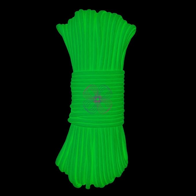 Craft County Glow in The Dark Zesty 21 Strand Luminous 550 Paracord – for DIY Bracelets, Lanyards, and Jewelry (Green, 100 Feet)
