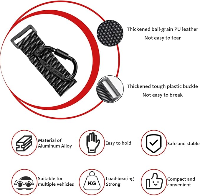 KVAEY 2 Pack Multipurpose Hook for Hanging Helmet, Goggle, Headsets, Durable Carabiners, Roll Bar Accessory Hook Hanger (Black)