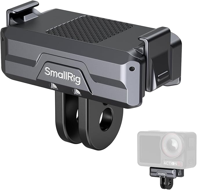 SMALLRIG Magnetic Mount Adapter for DJI OSMO 360 / Action 5/4 / 3 - Quick-Release Aluminum Base with 1/4" Thread & Foldable Connector for Tripods, Selfie Sticks, Vlogging Accessories - 3662B