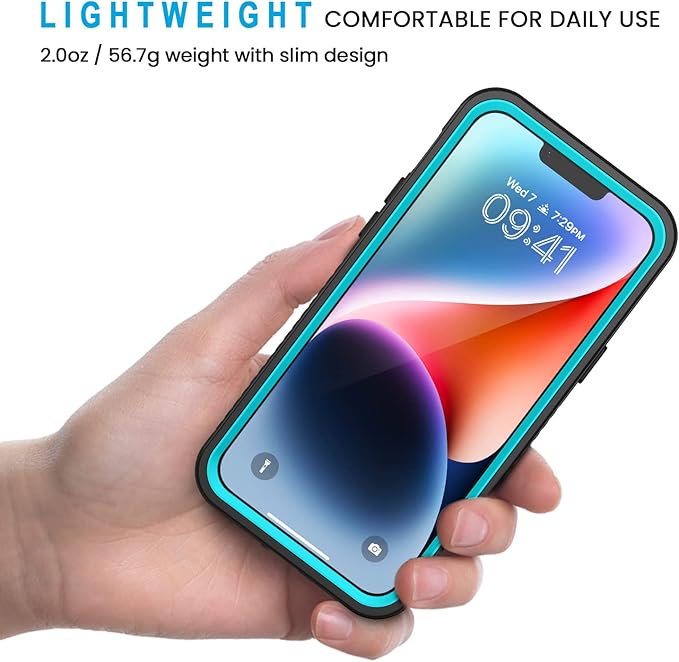 Lanhiem for iPhone 14 Case, IP68 Waterproof Dustproof Shockproof 14 Case with Built-in Screen Protector, Full Body Sealed Protective Front and Back Cover for iPhone 14, 6.1 inch (Blue)