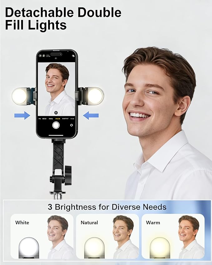 71" Phone Tripod Selfie Stick with Light, Cell Phone Tripod Stand with Wireless Remote Compatible with iPhone and Android Phone