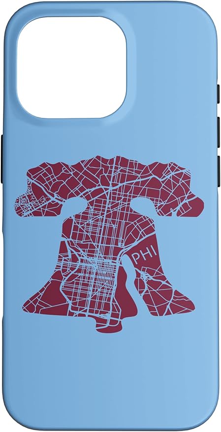 Philadelphia Street Map Liberty Bell Vintage Maroon Philly Case for iPhone 16 Pro