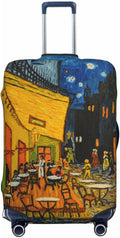 Van Gogh Cafe Terrace at Night Elastic Luggage Cover, Suitcase Protector For Travel (Fits 25-28 Inch Luggage)