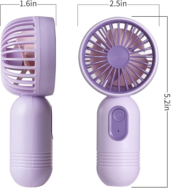 JODNO Mini Portable Fan 6 Pack, Cute Handheld Fan Battery Operated Lightweight Small Personal Fans with 3 Speeds and USB Rechargeable Eyelash Fans for Women Men Office Outdoor Travel Camping