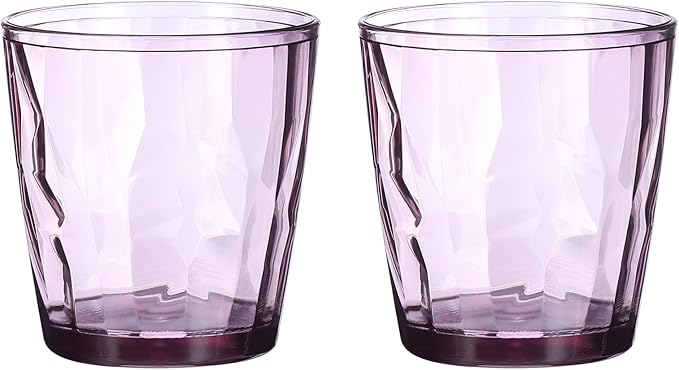uxcell 7oz Acrylic Drinking Glasses, 2Pcs Plastic Reusable Tumblers Drinkware Unbreakable Water Glasses Cups Stackable & Dishwasher Safe for Home Outdoors Restaurant, Purple