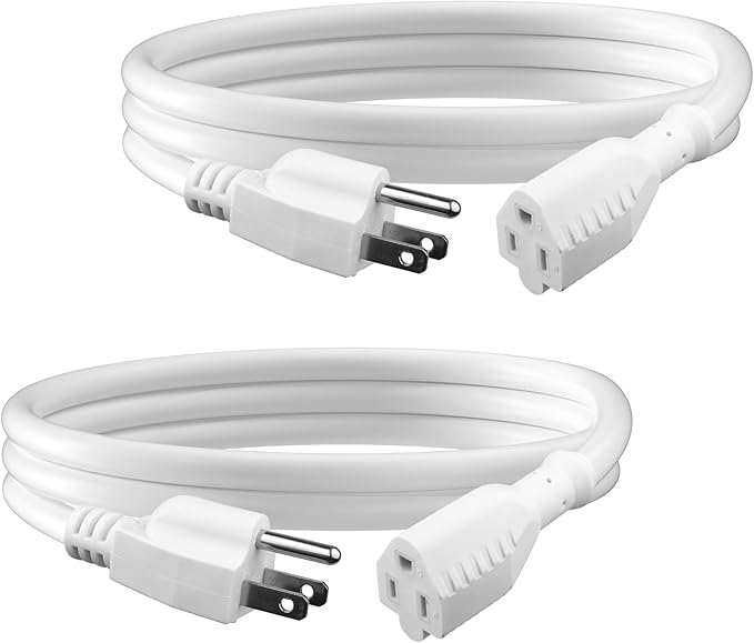 BN-LINK 3 Ft Outdoor Extension Cord 16/3 SJTW General Purpose Power Cord, 3 Prong Grounded Plug, 13-Amp, Black, for Lawn, Garden, Appliances, 3 Pack