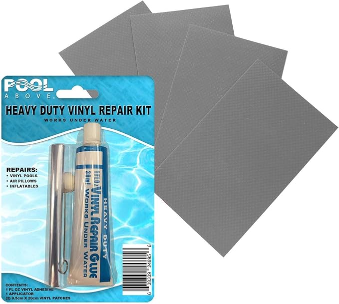 Heavy Duty Vinyl Repair Patch Kit | Vinyl Cement Adhesive Glue and Colored Patches for Inflatables Boat Raft Kayak Air Beds Inflatable Mattress Hole Repair