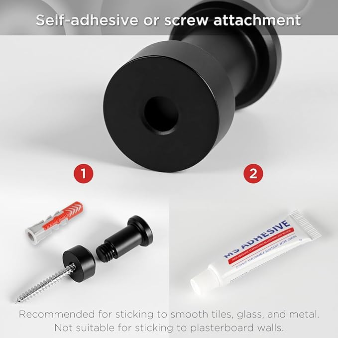5 Packs CNC Stainless Steel Black Towel Hook：Multipurpose Wall Mount & Adhesive Hooks for Bathroom, Kitchen, Garage | Heavy-Duty Robe & Coat Hangers