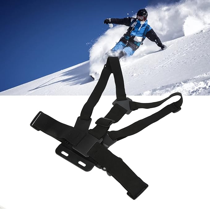 Mobile Phone Chest Mount Harness Strap Holder Outdoor Live Mobile Phone Chest Strap Harness Mount Cell Phone Clip, Elastic and Adjustable, Chest Strap Mount for Smartphones and Action Camera