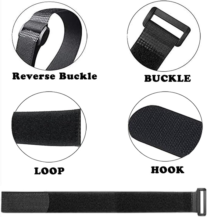 10 Pack (20 x 1 Inch) Reusable Fastening Cable Ties and Cable Straps,Adjustable Multi-Purpose Hook and Loop Straps Nylon Cable Ties Organizer Fastener Management Wire Straps
