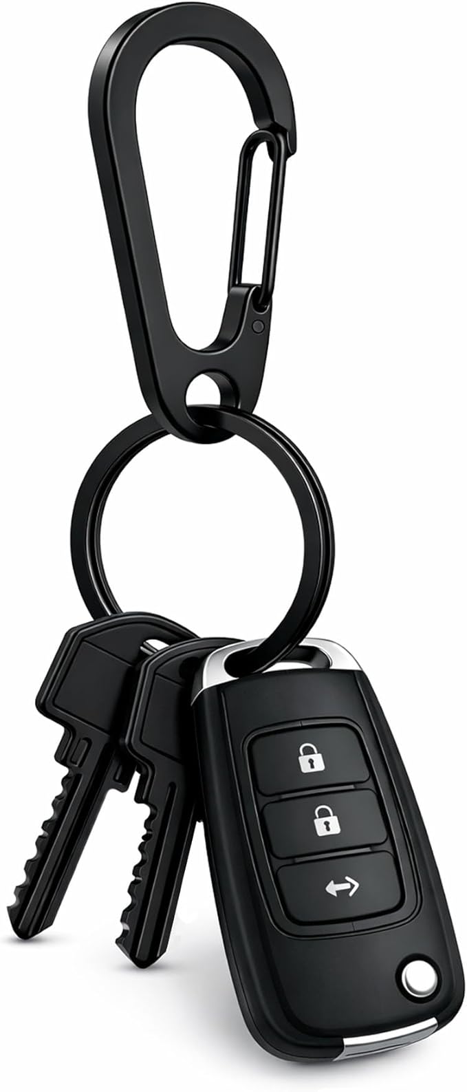 Stainless Steel Carabiner Keychain, Quick Release Heavy Duty Key Clip for Purse, Car, Motorcycle, Key Chain Rings Kit