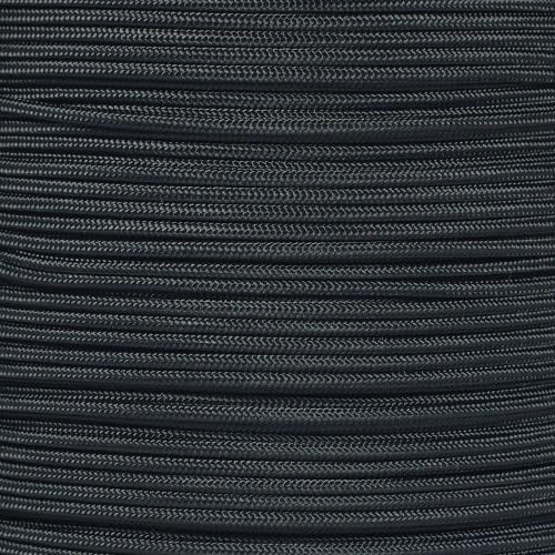 Paracord Planet 275lb Paracord – 3/32 Inch (2.38 mm) Nylon Crafting Cord with 5 Strand Inner Core – Black (1000 ft)