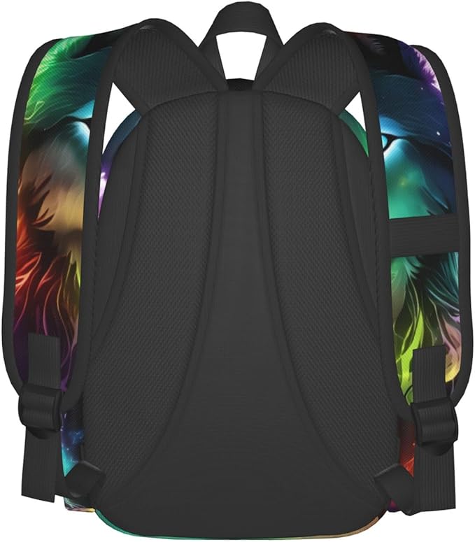 cfpolar 17 Inch Backpack Galaxy Colorful Wolf Laptop Bag Shoulder Bag School Bookbag Casual Daypack For Boys Girls