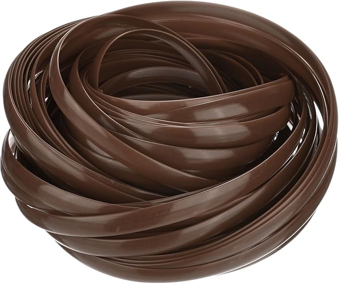 M METERXITY 1-Pack Wicker Repair Kit, 8mm x 66ft/20m Plastic Flat Rattan Replacement Supplies for Patio Furniture Repair/Basket Making/Chair Weaving, Synthetic Woven Rattan [Brown]