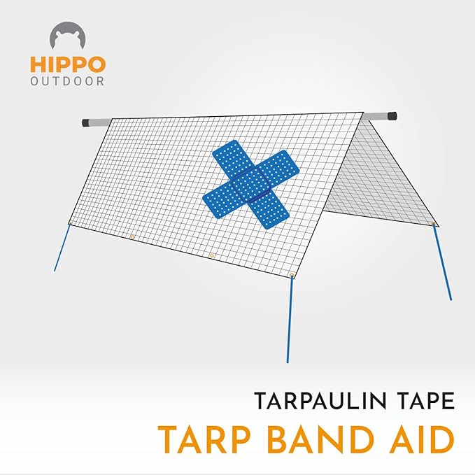 Tarpaulin Repair Tape - Heavy Duty Repairs Duck Tape, Blue Duct Tape, uv Protected and Waterproof, Protect Against Chafe wear and Tear 16 ft Tape roll (1250)