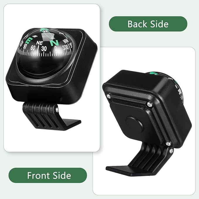Milisten Car Compass Ball for Dashboard - Adjustable High-Precision Automotive Navigation Compass for Car, Truck, Marine Boat, and SUV - Compact Dash Mount Directional Ball for Off-Road and Outdoor