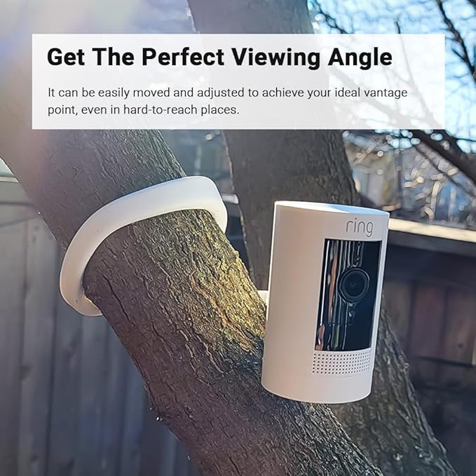 Holicfun Flexible Twist Mount for Indoor and Outdoor Security Cameras, Unversally Compatible with Ring, Blink, Eufy, Google Nest, Wyze, Arlo, Simplisafe and Other Cameras - White, 2 Pack