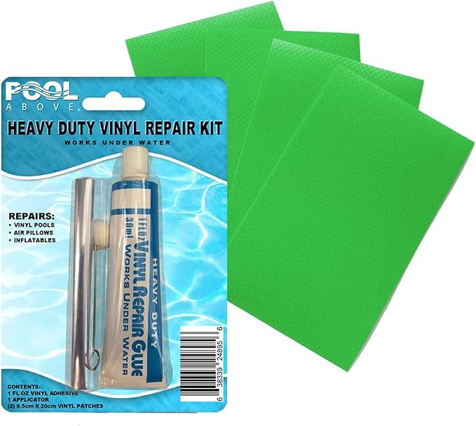 Heavy Duty Vinyl Repair Patch Kit | Vinyl Cement Adhesive Glue and Colored Patches for Inflatables Boat Raft Kayak Air Beds Inflatable Mattress Hole Repair