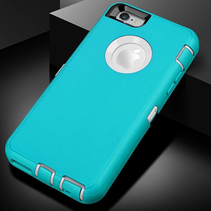 AICase iPhone 6 Case, iPhone 6S Case [Heavy Duty] Built-in Screen Protector Tough 3 in 1 Rugged Shockproof Cover for Apple iPhone 6/6S (Light Blue/White)