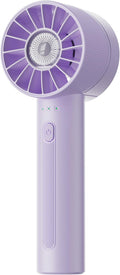 Portable Mini Handheld Turbo Fan, 4 Speed High Velocity Personal Cooling Device [Max 16H], Rechargeable Purse Travel Essential for Vacation/Beach/Trip - Purple