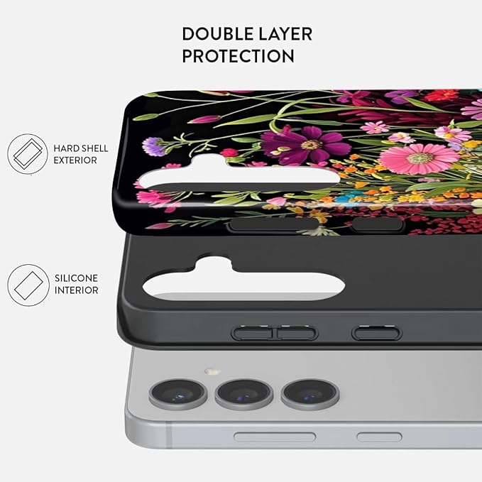Compatible for Samsung Galaxy A37 5G Case, Dual Layer Heavy Duty 2 in 1 Shockproof Protective Phone Case,Beautiful Wildflowers