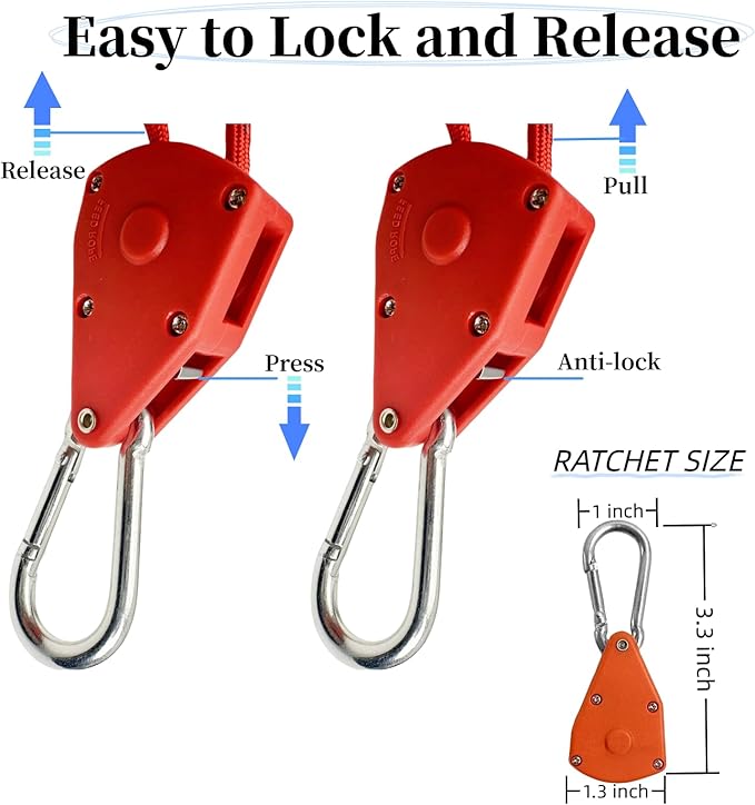 Longer 15ft Ratchet Straps Ropes Tie Down Rope Strap Small Mini Reflctive Outdoor Windproof Rope Roller Adjustable Camping Tent Hanger Grow Light Kayak Paracord 4 Pack 1/8"