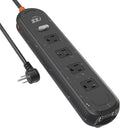 Outdoor Power Strip Weatherproof, 7-in-1 Surge Protector with 4 Wide Outlets 2USB A and 1USB C,1625W/13A, 6FT Flat Plug Multi-Plug Outdoor Extension Cord for Indoor Outdoor, UL FCC Listed