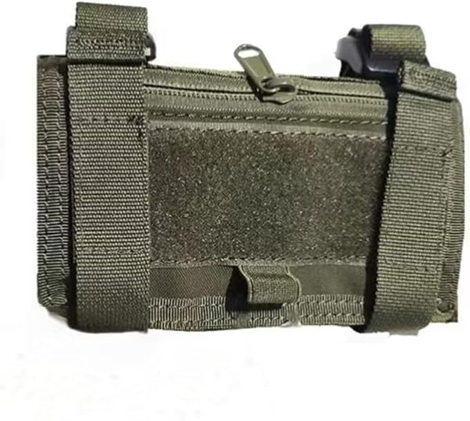 Tactical Map Case QB Wristband Pouch - Military Arm Sleeve with DOPE Card Holder & USA Flag Patch
