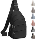 Tuwubi Crossbody Bags for Women, Sling Bag for Men, Small Hiking Backpack Anti Theft Lightweight for Outdoors Travel (M, Black)