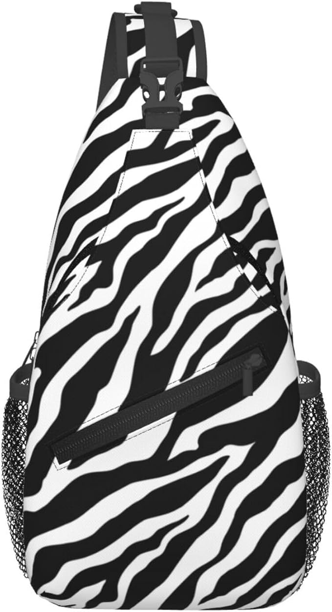 Animal Zebra Print Sling Bag For Women Men Fashion Backpack Crossbody Shoulder Bag Sling Backpack Chest Bag Travel Hiking Casual Sport Daypack