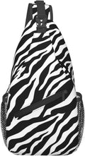 Animal Zebra Print Sling Bag For Women Men Fashion Backpack Crossbody Shoulder Bag Sling Backpack Chest Bag Travel Hiking Casual Sport Daypack