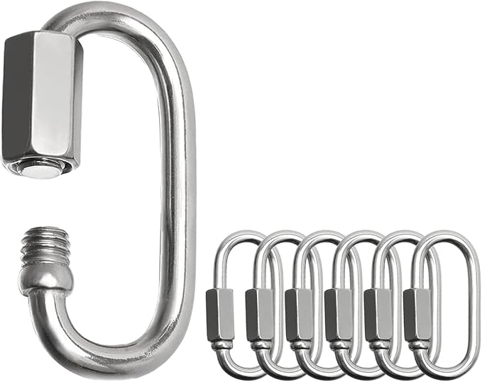 Locking Carabiner Clips, Stainless Steel Spring Snap Hook Locking Carabiner Heavy Duty - 304 Premium Stainless Steel Thumb Screw Carabiner Clip