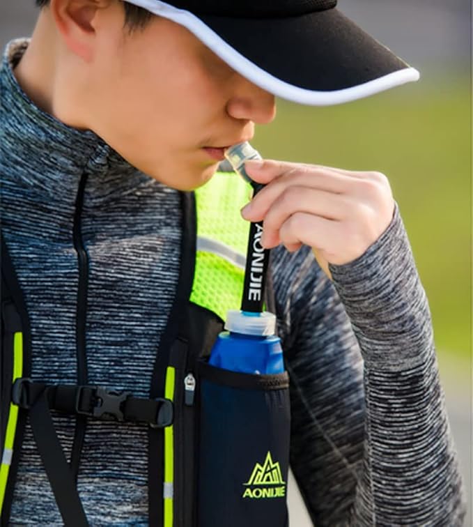 AONIJIE TPU Soft Flask Water Bottle Collapsible Running Flask for Hydration Pack, BPA Free, Wide Opening, for Outdoor Sports Hydration
