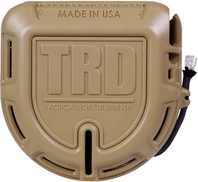 Atwood Rope MFG Tactical 550 Paracord Parachute Cord Rope Dispenser 50ft Spool TRD | Cutting Blade, Belt Clip, Cord Grip, View Port, Integrated Ruler