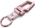 Dexnor Heavy Duty Key Chain Bottle Opener, Carabiner Key Ring Clip Aerospace-grade Stainless Steel Car Key Fob Holder Organizer EDC Keychain Keyring Accessories for Men and Women Peony Pink
