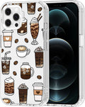 MOSNOVO Case for iPhone 12 & iPhone 12 Pro, [Buffertech 6.6ft Military-Grade Drop Protection] [Anti Peel Off Tech] Clear TPU Bumper Phone Case Cover Design - Coffee