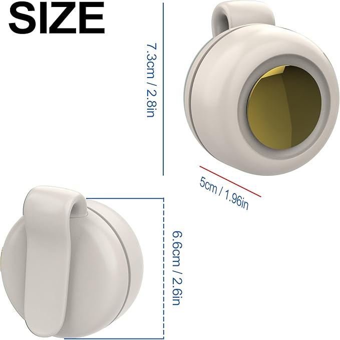 TFQXA1Z Portable Silent Clip On Bladeless Fan, Rechargeable Wearable Fan - Hands-Free Waist & Neck Cooling, 3 Speeds, 6H Runtime, USB-C Fast Charge (White)