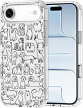 MOSNOVO for iPhone Air Case | Military Grade 6.6ft Drop Tested | Camera Control | Clear with Doodle Dog Design
