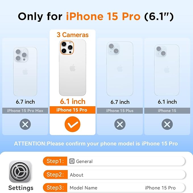 WIFORT Waterproof Phone Case for iPhone 15 Pro Teal | IP68 Underwater, Dustproof, Built-in Screen, 15FT Military Shockproof, 360 Full Body Sealed Protection Cover, Magnetic, Frosted, 6.1"