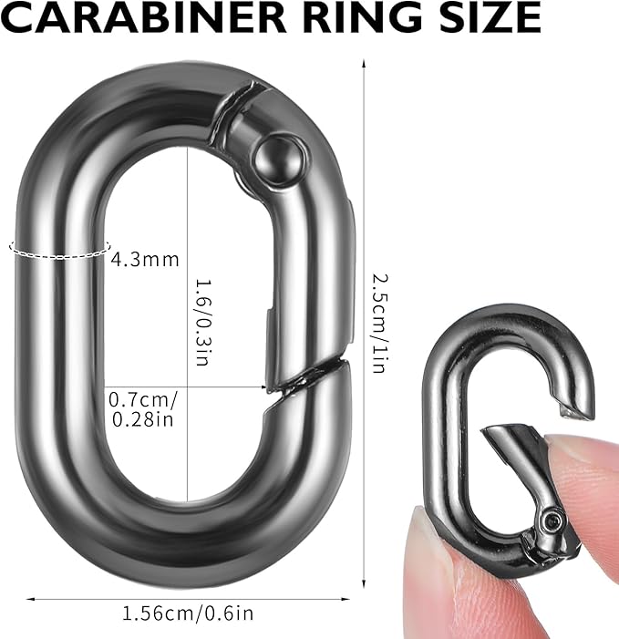 Small Carabiner,Black Carabiner,O-Ring Key Ring