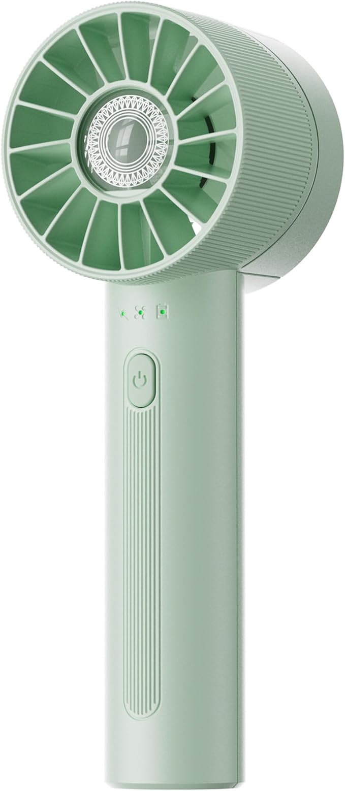 Portable Mini Turbo Fan, 4-Speed High Velocity Personal Fan, Rechargeable Travel Essentials for Vacation/Beach/Trip, Light Green