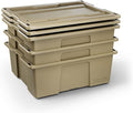DECKED Payloader 32 L (3-Pack) - 75 lb Bin / 200 lb Lid Load Rated, Heavy-Duty Stackable Storage Bins, Fits Drawer System & Tool Box - Desert Tan