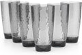 KOXIN-KARLU Hammered 26-ounce Plastic Tumbler Acrylic Glasses, set of 6 Smoke Grey