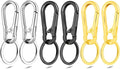 CooBigo 6Pack Assorted Keychain Rings, Metal Key Carabiner Clip, Key Ring Chain Holder Organizer for Purse Charm Hook, Car Keychain, Men and Women Key Fob