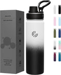 Sports Water Bottle 22oz, Insulated Water Bottle with Handle,Stainless Steel,Simple Modern,Suitable for Travel, School, Boy, Girl(Day & Night)
