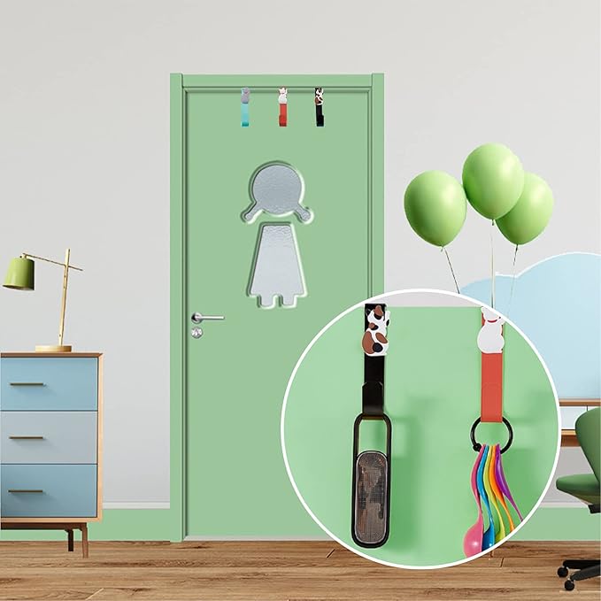 Over The Door Hooks, 6Pcs Sturdy Metal Single Over Door Hooks with Animal Decorative Over The Door Towel Rack for Hanging Towels, Clothes,Bags, Hats (Cat Decoration)